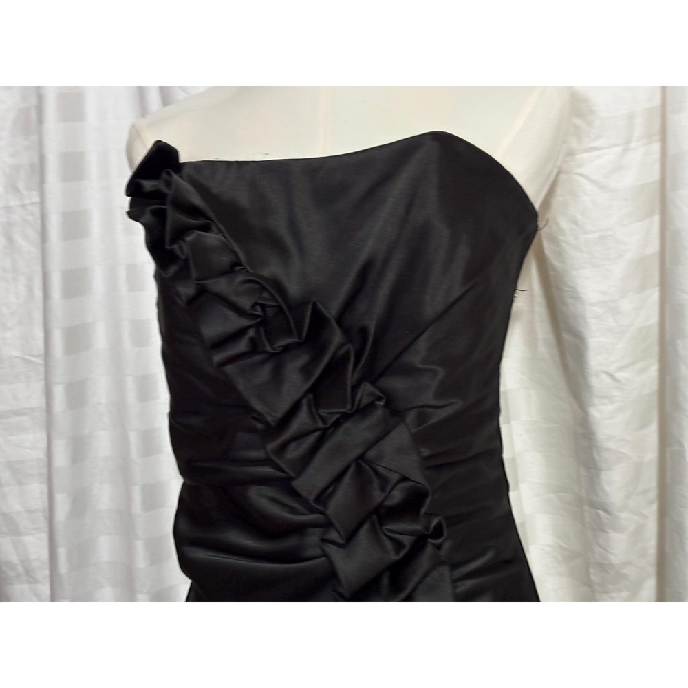Vintage Black Dress Gunne Sax Party Prom Y2K Med Strapless Jessica McClintock - Picture 3 of 9